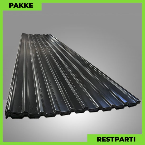 Trapezplade MTP 21 m/ dug - Restparti - 12 stk. af 5500 mm - 0,5 mm - Sort - 68,3 m�