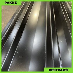 Trapezplade MTP 20/100 - Restparti - 24 stk. af 5500 mm - 0,5 mm - Sort - 141,9 m
