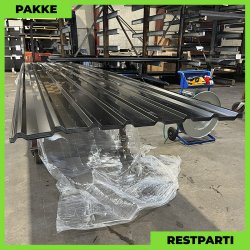 Trapezplade MTP 20/100 - Restparti - 24 stk. af 5500 mm - 0,5 mm - Sort - 141,9 m