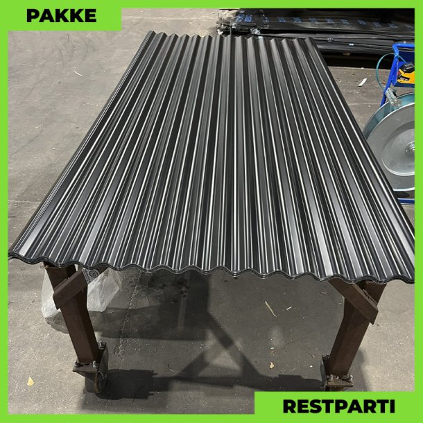 Sinus 18 - Restparti - 17 stk. af 2400 mm - Sort - 43,4 m