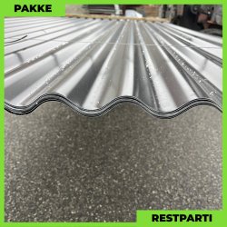 Sinus 18 - Restparti - 8 stk. af 6100 mm - 0,5 mm - Sort - 51,9 m�