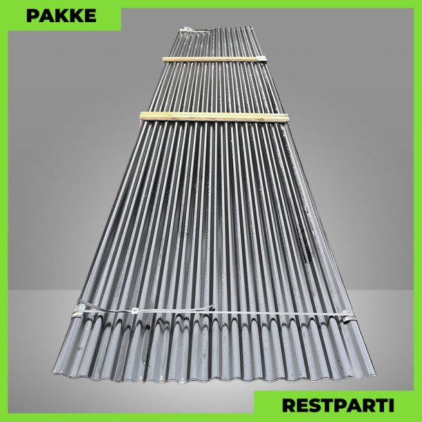 Sinus 18 - Restparti - 8 stk. af 6100 mm - 0,5 mm - Sort - 51,9 m�