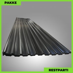 Trapezplade MTP 21 m/ dug - Restparti - 9 stk. af 6000 mm - 0,5 mm - Sort - 55,8 m�