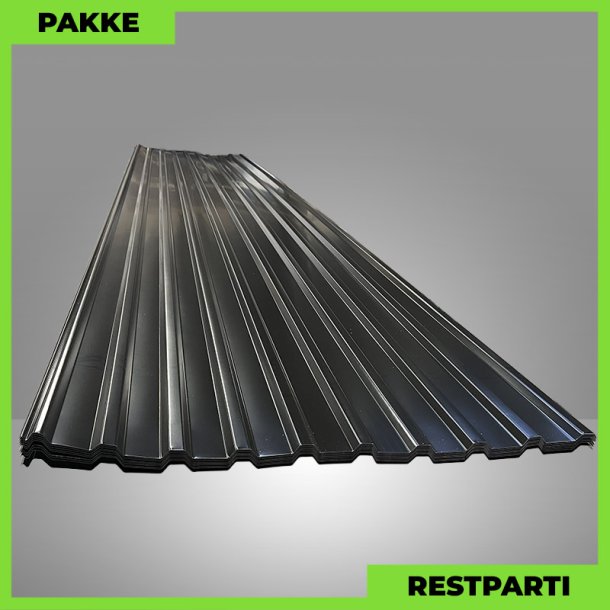 Trapezplade MTP 21 m/ dug - Restparti - 9 stk. af 6000 mm - 0,5 mm - Sort - 55,8 m�