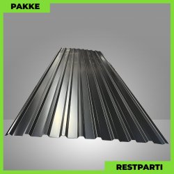 Trapezplade MTP 21 - Restparti - 3 stk. af 4250 mm - 0,5 mm - Sort - 13,1 m�