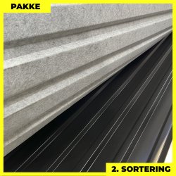 Trapezplade MTP 21 m/ dug - 2. sortering - 10 stk. af 5250 mm - Sort - 54,3 m�