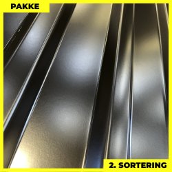 Trapezplade MTP 21 - 2. sortering - 9 stk. af 5000 mm - Sort - 46,5 m�
