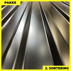 Trapezplade MTP 21 - 2. sortering - 10 stk. af 7000 mm - Sort - 72,4 m�