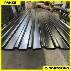 Trapezplade MTP 21 - 2. sortering - 10 stk. af 7000 mm - Sort - 72,4 m�