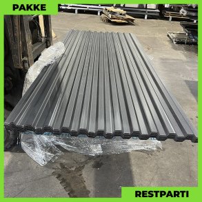 Trapezplade MTP 20 - Restparti - 9 stk. af 3000 mm - Mat Sort - 27 m�