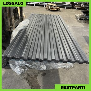 Trapez MTP 20 - Restparti - 3000 mm - 0,6 mm - Sort