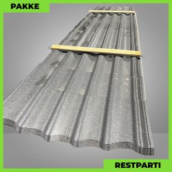 Teglstensprofil Elegant m/ dug - Restparti - 16 stk. af 5666 mm - 0,5 mm - Sort Mat - 90,6 m