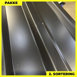 Trapezplade MTP 21 - 2. sortering - 9 stk. af 2000 mm - Sort - 18,6 m