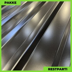 Trapezplade MTP 21 - Restparti - 4 stk. af 6000 mm - 0,5 mm - Sort - 24,8 m�