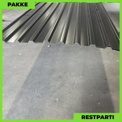 Trapezplade MTP 21 - Restparti - 4 stk. af 6000 mm - 0,5 mm - Sort - 24,8 m�