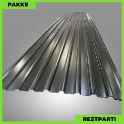 Trapezplade MTP 21 - Restparti - 4 stk. af 6000 mm - 0,5 mm - Sort - 24,8 m�