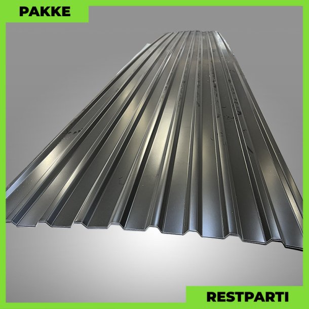 Trapezplade MTP 21 - Restparti - 4 stk. af 6000 mm - 0,5 mm - Sort - 24,8 m�