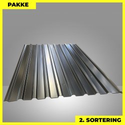 Trapezplade MTP 21 - 2. sortering - 7 stk. af 1750 mm - Sort - 12,6 m�