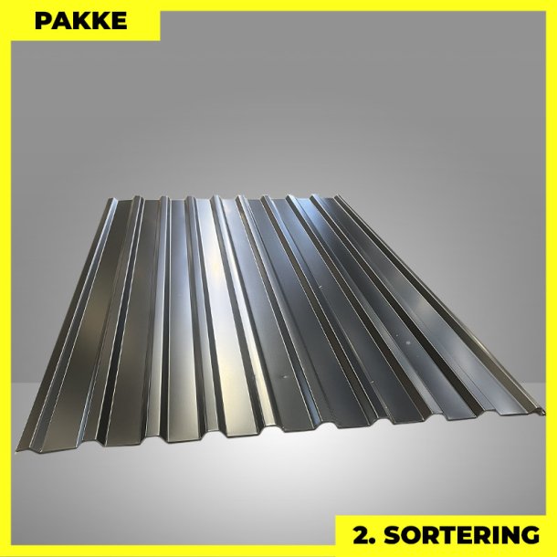 Trapezplade MTP 21 - 2. sortering - 7 stk. af 1750 mm - Sort - 12,6 m�