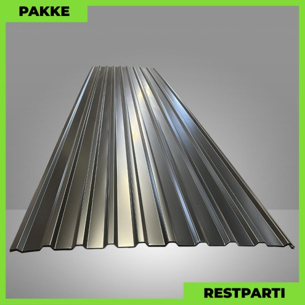 Trapezplade MTP 21 - Restparti - 4 stk. af 4750 mm - 0,5 mm - Sort - 19,6 m�