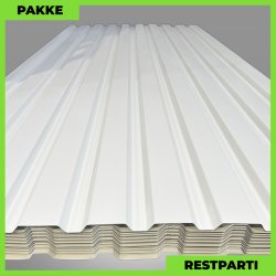 Trapezplade MVP 21 - Vg - Restparti - 5 stk. af 2220 mm - Hvid - 11,4 m