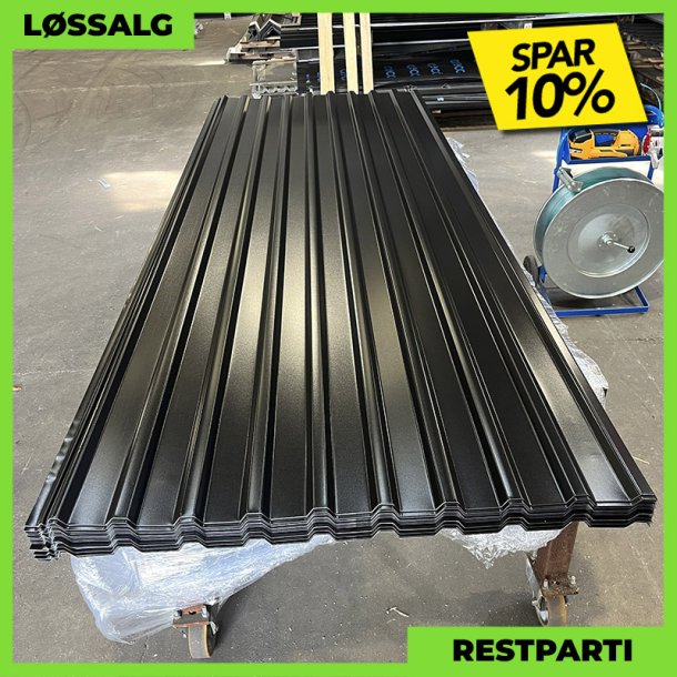 Trapez MTP 21 - Restparti - 3000 mm - 0,6 mm - Sort p begge sider
