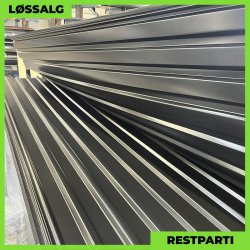 Trapez MTP 21 - Restparti - 3000 mm - 0,6 mm - Sort p begge sider