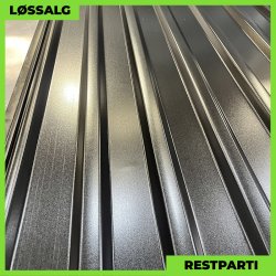 Trapez MTP 21 - Restparti - 3000 mm - 0,6 mm - Sort p begge sider