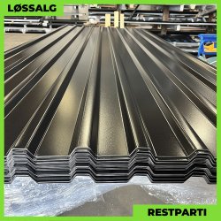 Trapez MTP 21 - Restparti - 3000 mm - 0,6 mm - Sort p begge sider