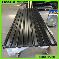 Trapez MTP 21 - Restparti - 3000 mm - 0,6 mm - Sort p begge sider