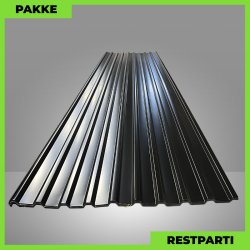 Trapezplade MTP 21 m/ dug - Restparti - 5 stk. af 5500 mm - 0,5 mm - Sort - 28,4 m�