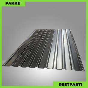 Trapezplade MTP 21 - Restparti - 6 stk. af 2000 mm - 0,4 mm - Sort - 12,4 m�