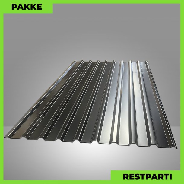 Trapezplade MTP 21 - Restparti - 6 stk. af 2000 mm - 0,4 mm - Sort - 12,4 m�