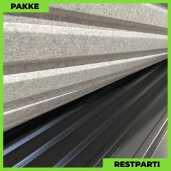 Trapezplade MTP 21 m/ dug - Restparti - 5 stk. af 2750 mm - 0,5 mm - Sort - 14,2 m�