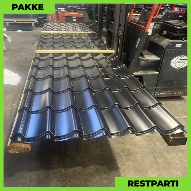 Teglstensprofil Traditionel - Restparti - 9 stk. af 6000 mm - Sort - 58,3 m