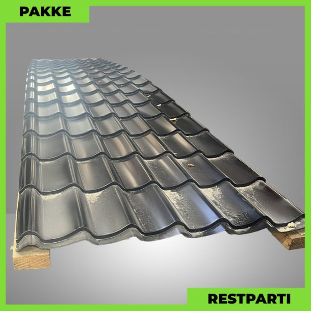 Teglstensprofil Traditionel - Restparti - 39 stk. af 5750-6150 mm - Sort - 252,5 m�