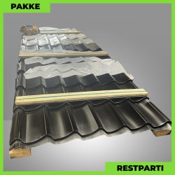 Teglstensprofil Traditionel - Restparti - 47 stk. af 950-5350 mm - 0,5 mm - Sort - 196,1 m�