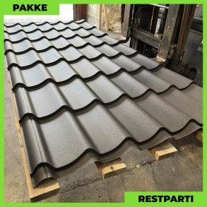 Teglstensprofil Traditionel - Restparti - 6 stk. af 2580 mm - Mat Sort - 16,7 m²