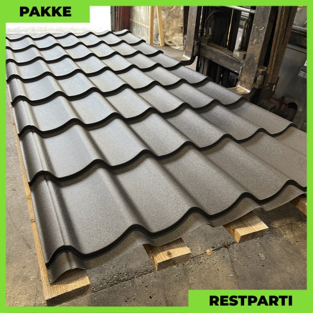 Teglstensprofil Traditionel - Restparti - 6 stk. af 2580 mm - Mat Sort - 16,7 m