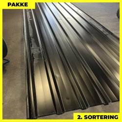 Trapezplade MVP 20/100 - 2. sortering - 13 stk. af 800-4300 mm - Sort - 42,35m