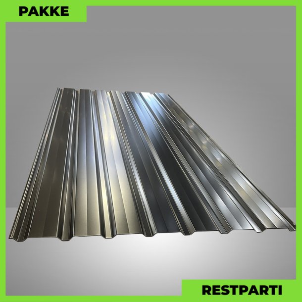Trapezplade MVP 20/100 - Restparti - 6 stk. af 2360 mm - 0,50 mm - Sort - 15,2�m�