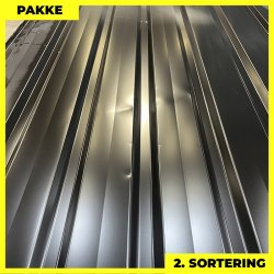 Trapezplade MVP 20/100 - 2. sortering - 18 stk. af 3000-5400 mm - Sort - 87m