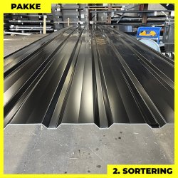 Trapezplade MVP 20/100 - 2. sortering - 18 stk. af 3000-5400 mm - Sort - 87m