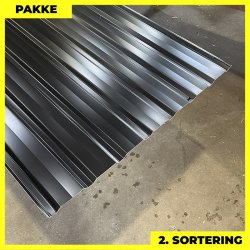 Trapezplade MVP 20/100 - 2. sortering - 21 stk. af 1000-6800 mm - Sort - 100,6m