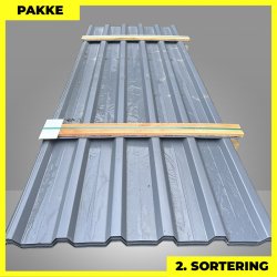 Trapezplade MTP 35 m/ dug - 2. sortering - 21 stk. af 3000 mm - Antracitgr� - 63 m�