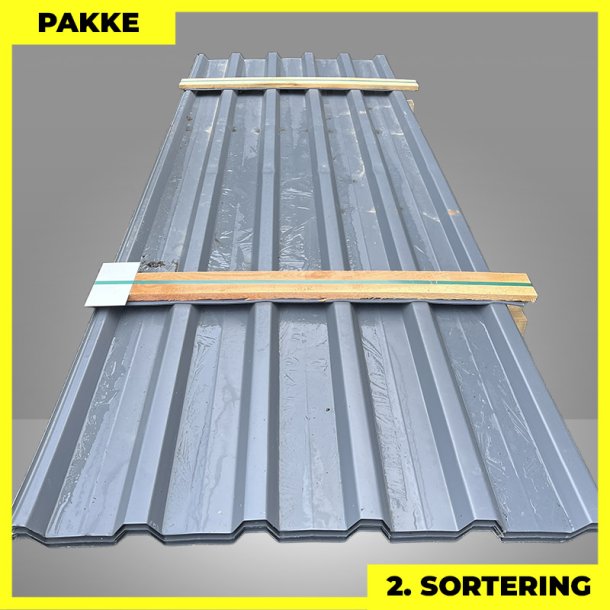 Trapezplade MTP 35 m/ dug - 2. sortering - 21 stk. af 3000 mm - Antracitgr� - 63 m�