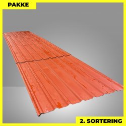 Trapezplade MTP 20/100 - 2. sortering - 10 stk. af 2000-5430 mm - Mrkerd - 32,5 m