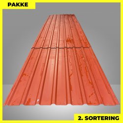 Trapezplade MTP 20/100 - 2. sortering - 10 stk. af 2000-5430 mm - Mrkerd - 32,5 m
