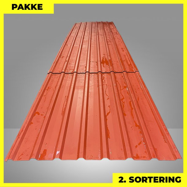 Trapezplade MTP 20/100 - 2. sortering - 10 stk. af 2000-5430 mm - Mrkerd - 32,5 m