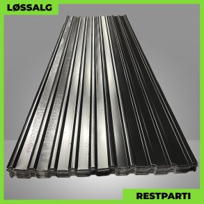 Trapezplade MTP 21 m/ dug - Restparti - 3250 mm - 0,5 mm - Sort